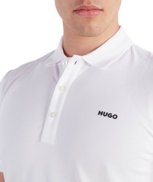 Koszulka polo HUGO męska biała polówka regular-fit XL