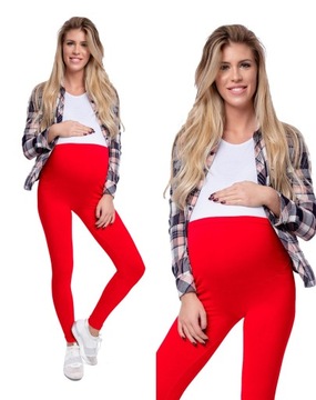LEGGINSY CIĄŻOWE bawełniane getry z panelem ciążowym XXL/44
