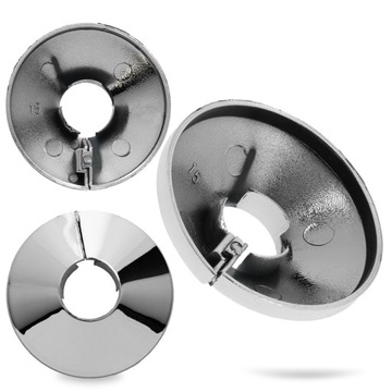 МАСКИРОВОЧНАЯ РОЗЕТКА для труб 15 мм ХРОМ Разъемная крышка радиатора