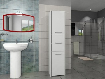 ШКАФ ДЛЯ ВАННОЙ СТОЙКА КНИЖНЫЙ ШКАФ 30см 3 ДВЕРИ БЕЛЫЙ