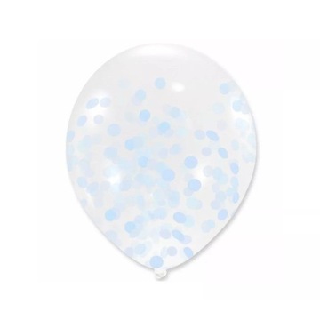 Balony z konfetti niebieskie 12cali 6szt