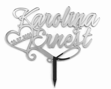 Имена и дата для свадебного торта, свадебный топпер