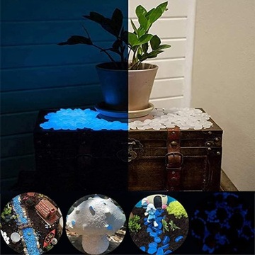 KAMYKI KAMIENIE ŚWIECĄCE FLUORESCENCYJNE DEKORACYJNE DO OGRODU MIX KOLOR