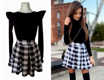 МИНИ-ЮБКА, В КЛЕТКУ, КРАСНАЯ, РАСКЛЕШЕННАЯ, С МЕСТАМИ, РОЖДЕСТВЕНСКИЙ ПОДАРОК