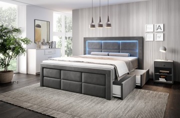ŁÓŻKO KONTYNETALNE ASPEN 160/200 Z LED