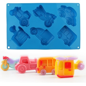Forma silikonowa do odlewów świec mydła pojazdy samochody autka traktor 3D