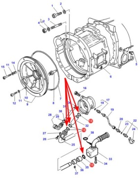 Уплотнительное кольцо картера мокрого сцепления MF 3010466X1