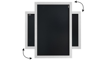 Доска серая 90х60см, серая рамка + мел