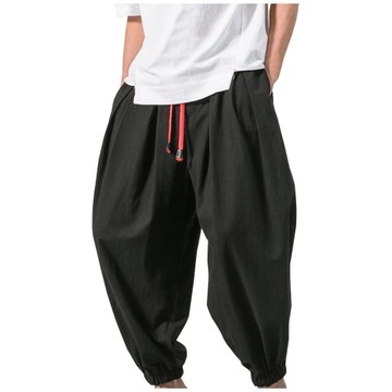 Men's trousers Japanese Cotton Linen Cropped Pants