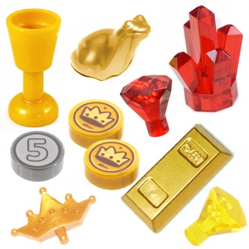 LEGO - złoto, skarby, różne rodzaje - zestaw