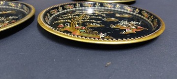5 металлических подносов с китайским винтажным дизайном