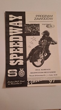 IMŚ JUNIORÓW - START GNIEZNO 29-04-1997 - PROGRAM ŻUŻLOWY CZYSTY