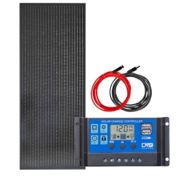 ZESTAW SOLARNY MONOKRYSTALICZNY KAMPER 100W + REGULATOR USB
