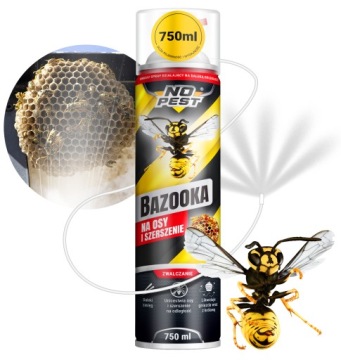BAZOOKA ŚRODEK PREPARAT OPRYSK PŁYN SPRAY NA OSY SZERSZENIE 750ML NO PEST