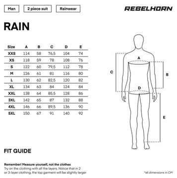 REBELHORN RAIN Дождевик Брюки Куртка Черный флуоресцентный