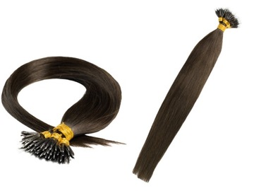 Натуральные волосы, прикрепленные к нано кольцам 40 см 0,6 г 20 штук - цвет #2