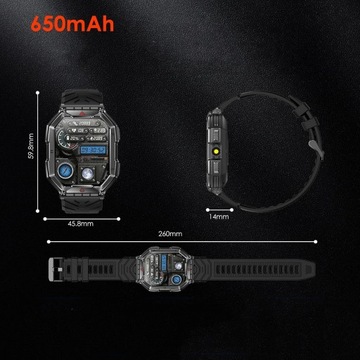 МУЖСКИЕ СМАРТ-ЧАСЫ С BLUETOOTH 107 СПОРТИВНЫХ РЕЖИМОВ АЛЬТИМЕТР ЧЕРНЫЕ 1ATM