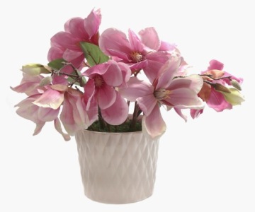 KOMPOZYCJA KWIATOWA MAGNOLIE CERAMICZA DONICZKA