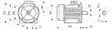 SILNIK ELEKTRYCZNY 3kW 400V I REGULATOR OBROTÓW FALOWNIK WEKTOROWY