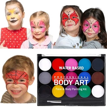 ПРЕМИУМ КРАСКИ ДЛЯ ПОКРАСКИ ЛИЦА И ТЕЛА, 15 ЦВЕТОВ. МОЮЩИЕСЯ ДЕТИ