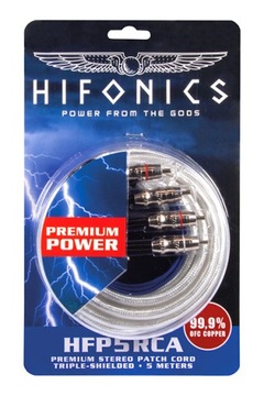 PRZEWÓD Kabel SYGNAŁOWY STEREO 2x Cinch RCA 3xEKRAN OFC 5m HiFonics HFP5RCA