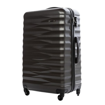 Mała walizka podróżna VEZZE z ABS-u zebra SREBRNA