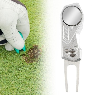 Сменный инструмент для ремонта Golf Divot, складной, легкий, прочный, серебристый