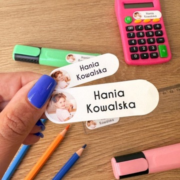 x58 wodoodporne naklejki imienne dla dzieci metki na przybory szkolne