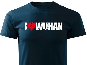 Koszulka T-shirt z super nadrukiem I LOVE WUHAN