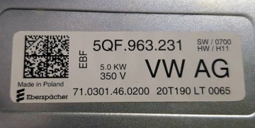 ТЕПЛООБМЕННИК ОТОПЛЕНИЯ VW AG 5QF963231