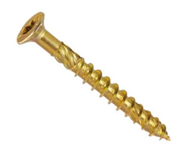 WKRĘTY CIESIELSKIE DO DREWNA ŁEB STOŻKOWY ZŁOTE STOŻEK 4,5x60 TORX 50szt