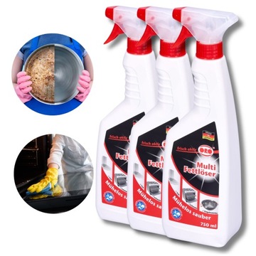 Płyn odtłuszczający SKUTECZNY środek do usuwania tłustych plam ORO 750ml x3