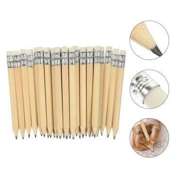 Pencils Short Writing Triangular Kids Wood Minidrawing Erasable Sketching