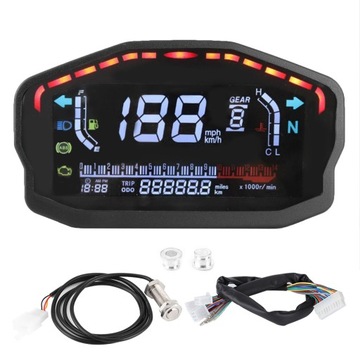 LED LCD cyfrowy prędkościomierz licznik przebiegu obrotomierz motocyklowy