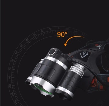 МОЩНАЯ ФАРА 3x LED T6 АККУМУЛЯТОРНАЯ ФАРА CREE РЕЖИМЫ ОТРАЖАТЕЛЯ