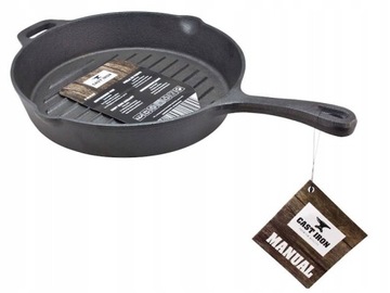 PATELNIA ŻELIWNA TRADYCYJNY 26cm GAZ GŁĘBOKA
