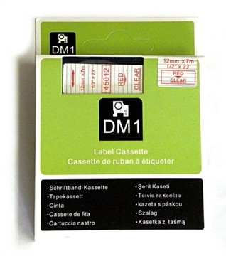 Taśma zamiennik Dymo 45012 S0720520 12mm czerwony/