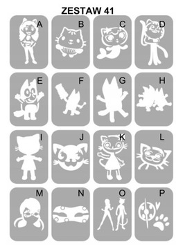 Трафареты для тату с блестками - микс 50 шт.