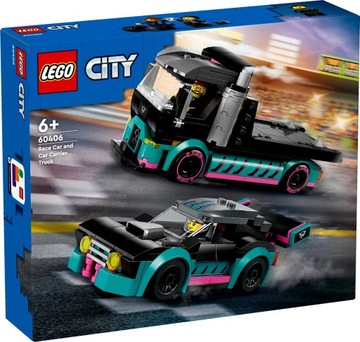Klocki LEGO City - Samochód wyścigowy i laweta 60406