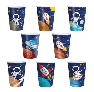 Kubeczki papierowe kolorowe KOSMOS space 8 szt