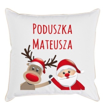ŚWIĄTECZNA PODUSZKA MIKOŁAJ CHOINKA PREZENT + IMIĘ