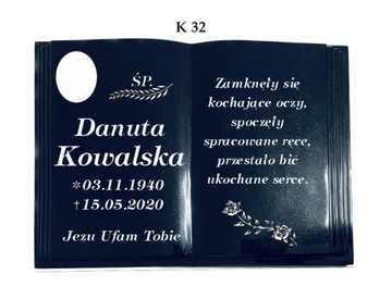 Książka Tablica granitowa 30x40 z napisem