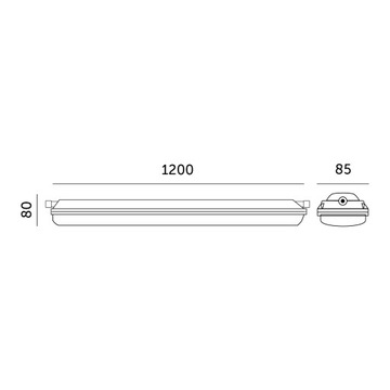 Profesjonalna Lampa LED wodoodporna liniowa 120cm 36W 4000K na parking