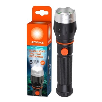 Latarka ręczna metalowa 3,2W 6500K FLASHLIGHT TACTICAL RECHARGE LEDVANCE