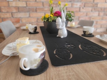 Праздничная дорожка из фетра, украшение пасхального стола, скатерть 30х120.