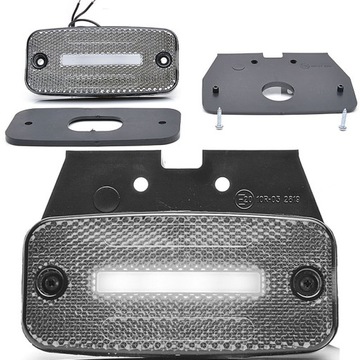 LAMPA OBRYSOWA PRZEDNIA BIAŁA LED DIODOWA ODBLASK