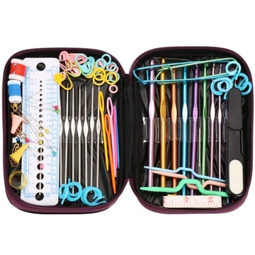 НАБОР КРЮЧКОВ 100 ДЛЯ ВЯЗАНИЯ КРЮЧКОМ 0,6-6,5 НАБОР КРЮЧКОВ + ЧЕХОЛ