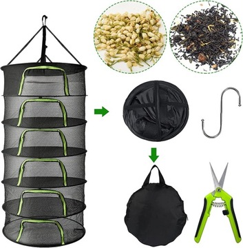 СКЛАДНАЯ СЕТКА ДЛЯ СУШКИ РЫБЫ, ОВОЩЕЙ, ФРУКТОВ И ТРАВ, 6 СЛОЕВ