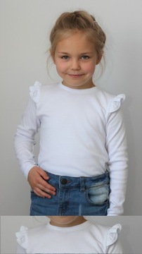 БЕЛАЯ БЛУЗКА С ОБОРОТАМИ, РАЗМЕР. 134 - КЛАУДИНКА