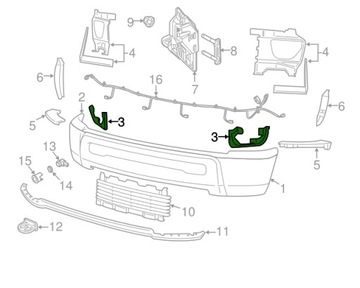 DRŽÁKY HALOGEN LEVÉ PRAVÉ DODGE RAM 2500 3500 2009-18